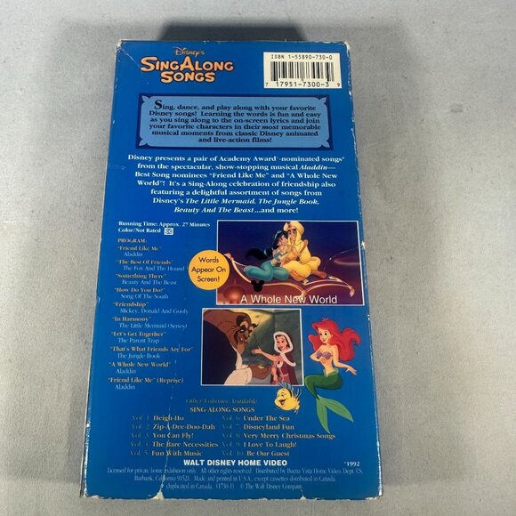 Disney Sing-Along Songs Friend Like Me VHS 1992 Vol. 11 Aladdin - Picture 2 of 3
